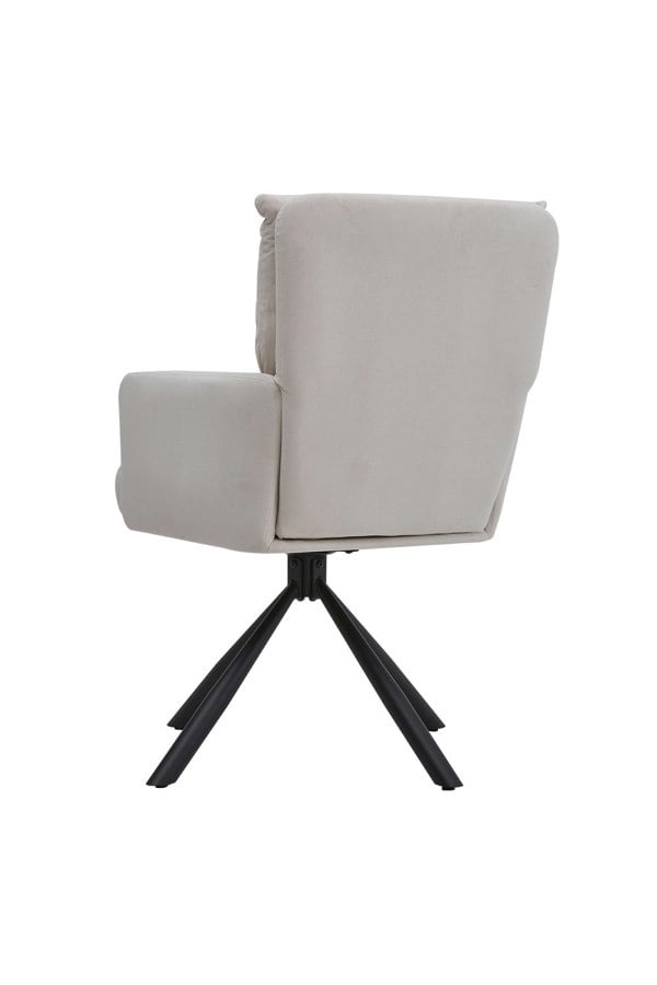 Living and Home Modern Upholstered Swivel Armchair with Black Legs