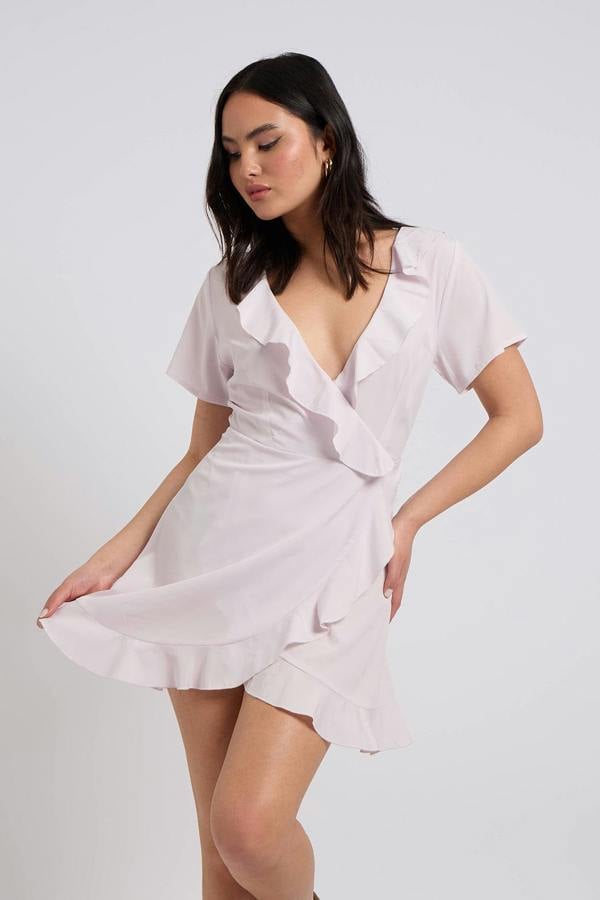 Urban Bliss Purple SS Woven Frill Tea Dress