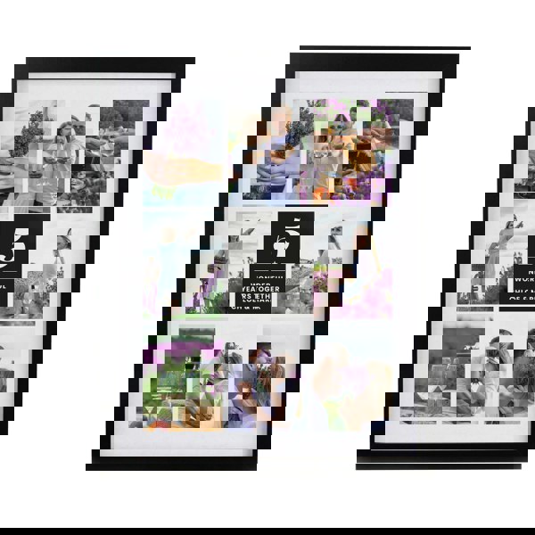 Personalised Memento Company Personalised Big Number Multi Photo Upload Black Poster Frame