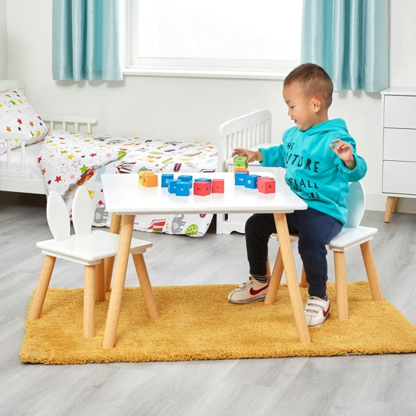 Liberty House Toys Kids Bunny Wooden Table & Two Chairs