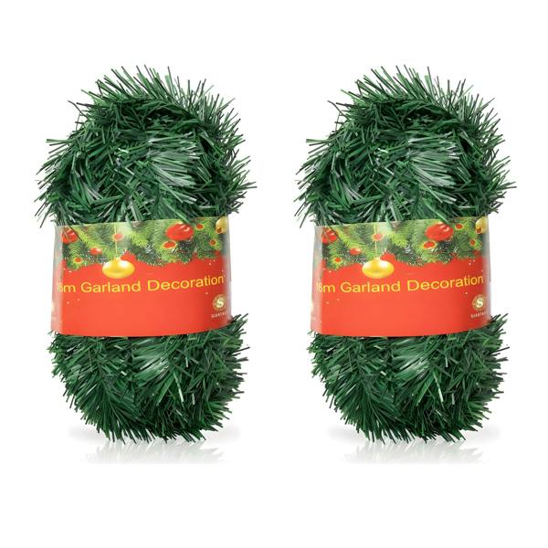 16m Alaskan Green Christmas Garland Family - Single, 2 Pack and 3 Pack Festive Decorative Foliage image 1