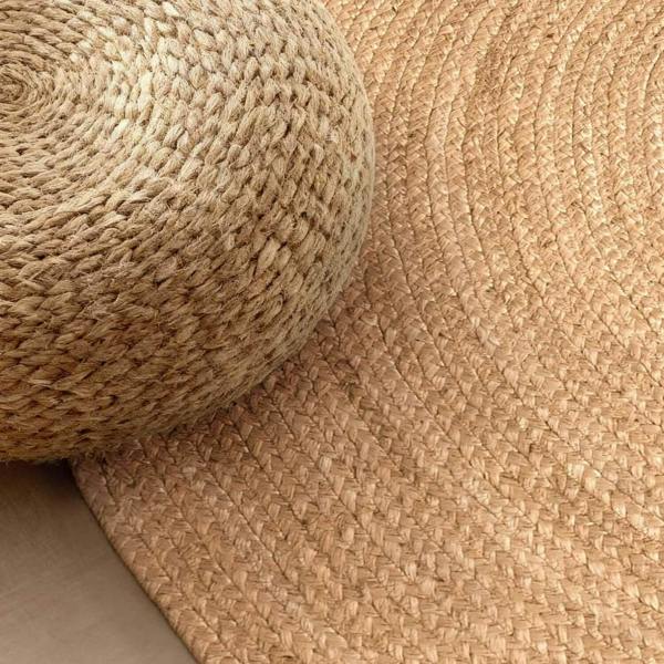 Braided Jute Rug Oval Rangpur Natural Gold
