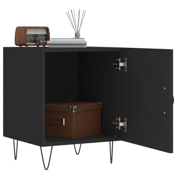 Berkfield Bedside Cabinet Black 40x40x50 cm Engineered Wood