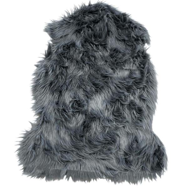Faux Rabbit Fur Rug Dark Grey 60x90cm