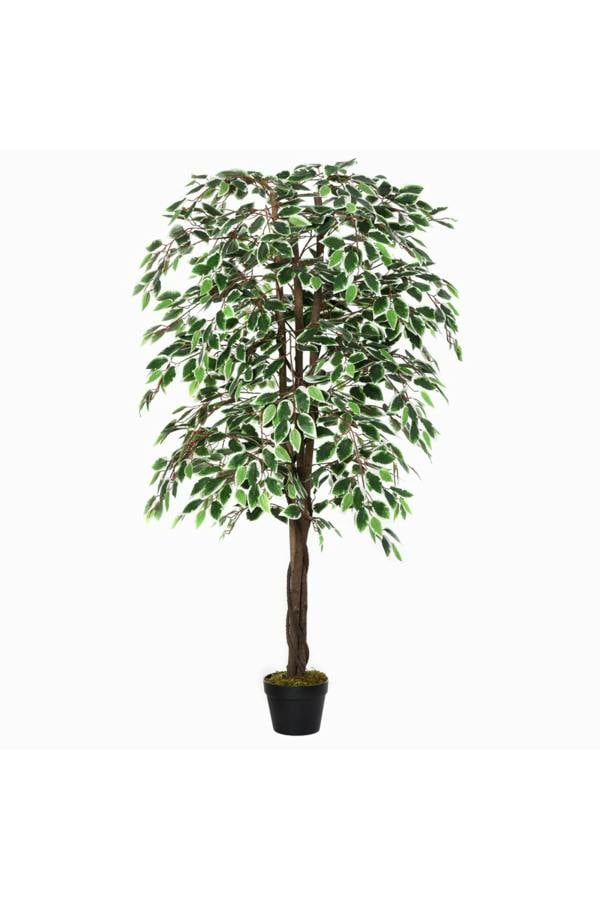 Dyzi Artificial Ficus Plant in Cement-Filled Pot