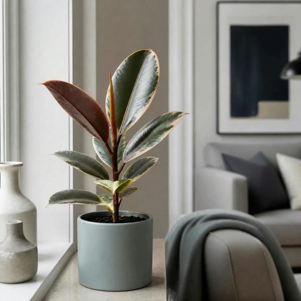 Ficus Belize Pink Rubber Plant 12cm Pot – Variegated Indoor Houseplant The Rose Press Garden