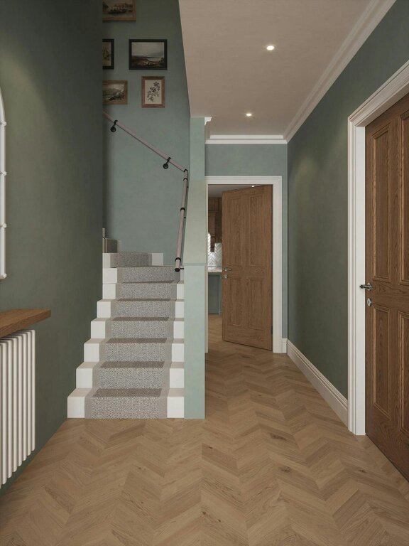 Handrails Direct Pattingham Grey Wood Single Winder Handrail - Pattingham Grey Wood - Kineton Matt Black