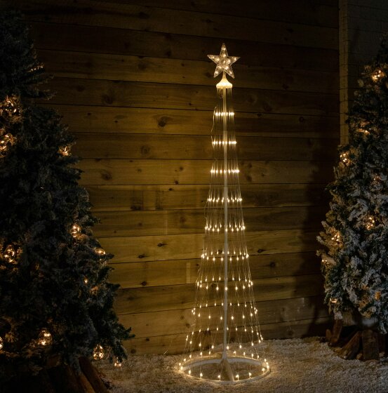 Samuel Alexander 1.8m Light up Christmas Cone Tree with 220 Warm White LEDs and Timer Function
