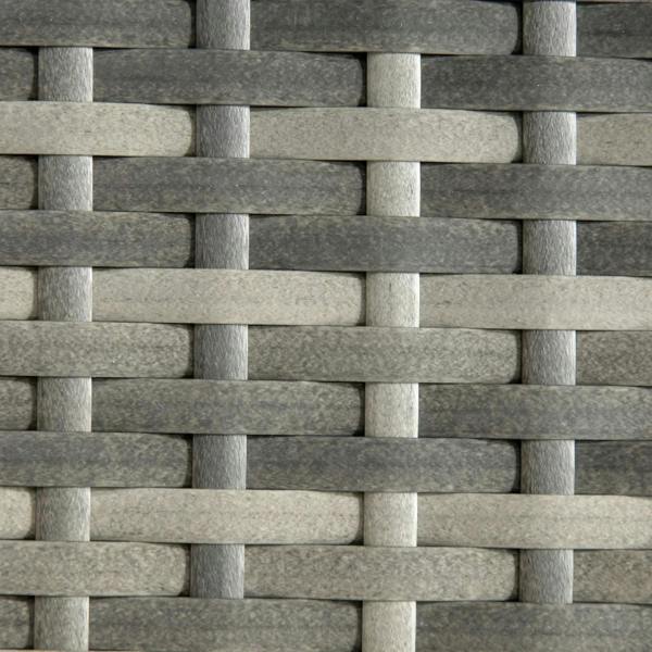 Grey woven rattan pattern closeup on tabletop