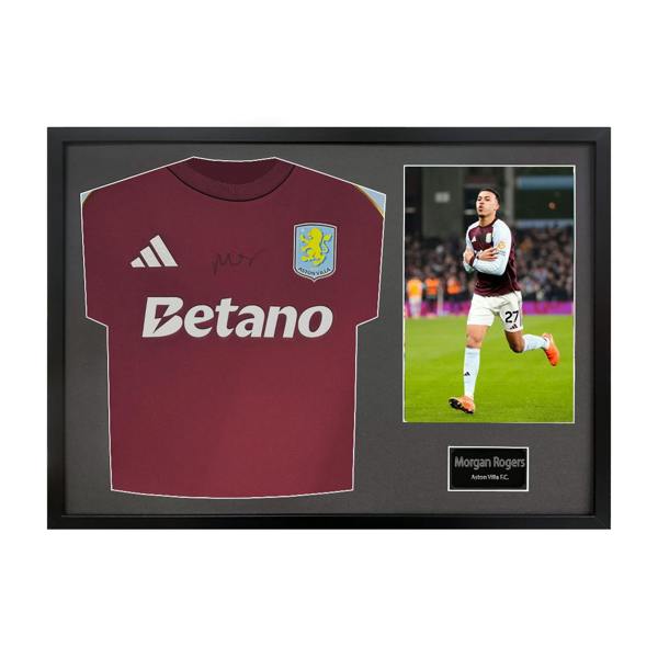 Morgan Rogers Signed Aston Villa Shirt Classic Frame