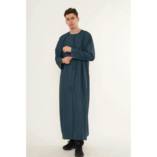 TT-008 - Men's Emirati Omani Arab Tassel Thobe - Blue - Thobez - 6