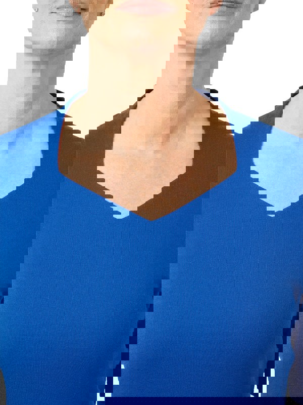 PennyPlain High Back Sweetheart Neck Top - Royal