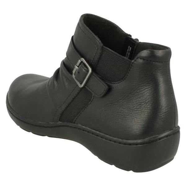 Clarks Ladies Clarks Buckle Detailed Ankle Boots Cora Rouched