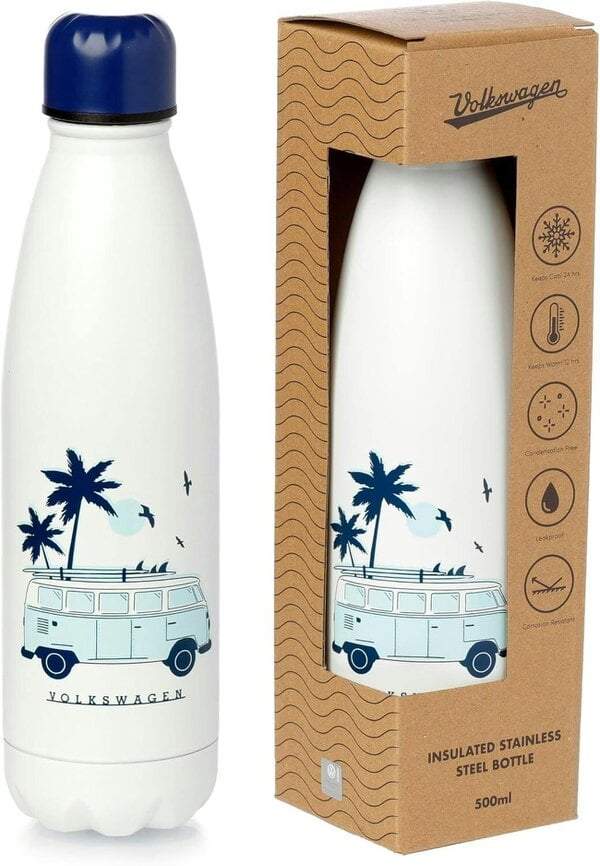 Puckator Volkswagen VW T1 Explore More Beach Life Insulated Stainless Steel Bottle 500ml