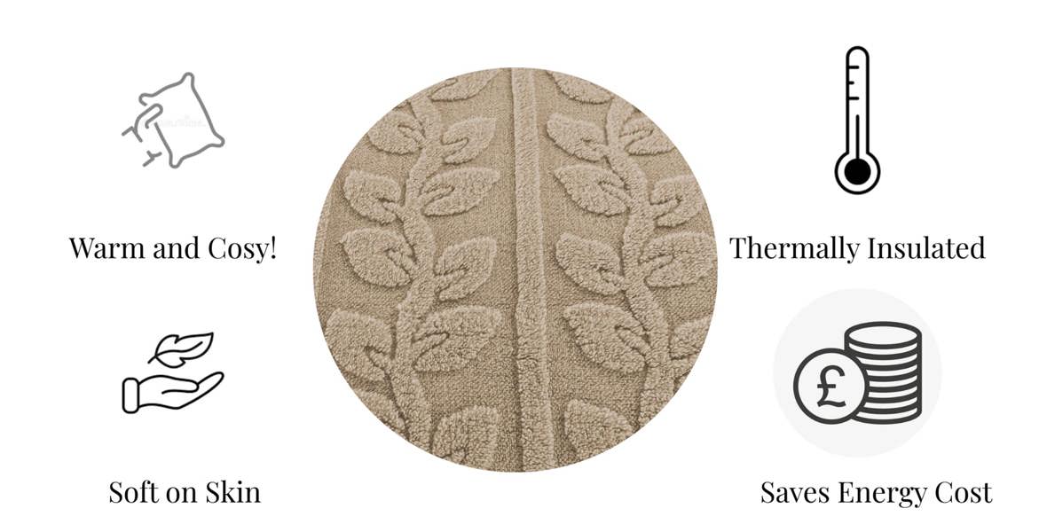Leaves Teddy Beige Duvet Cover Set