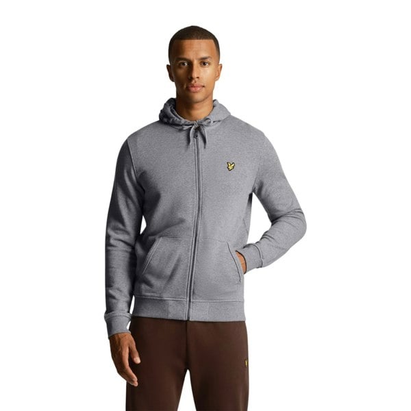 Lyle & Scott Mens Full Zip Hoodie - Mid Grey Marl