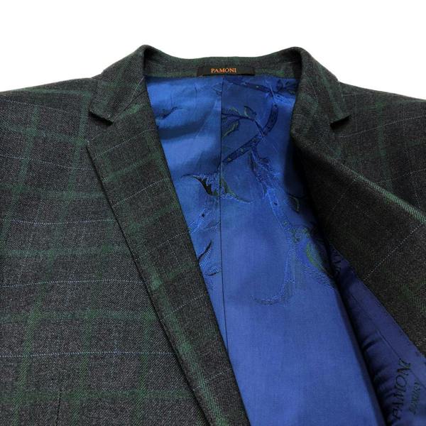 Grey & Green Check 2 Button 3-piece Suit - Pamoni