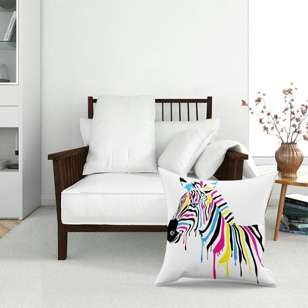 Warren Reed Multi Coloured Zebra Floor Cushion