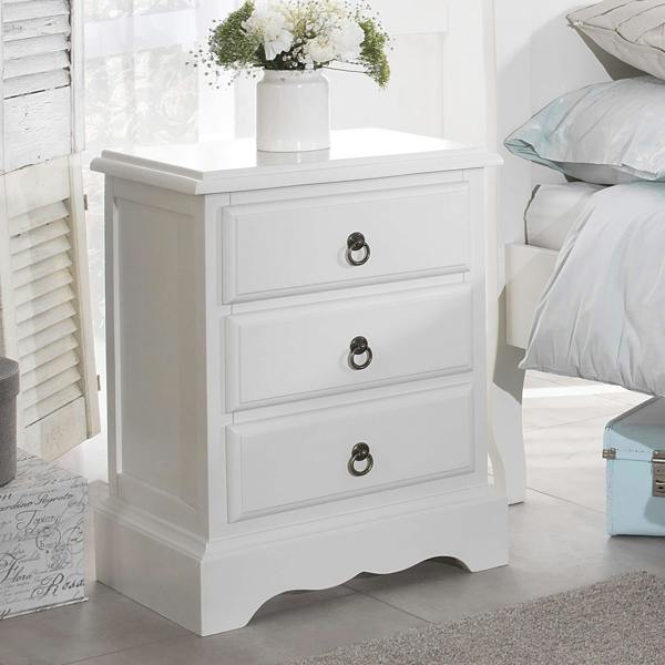 Statement Furniture Romance 3 Drawer Bedside Table. French Style Nightstand