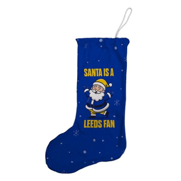 BritishmadeGifts Santa is a Leeds Football Fan - Christmas Stocking