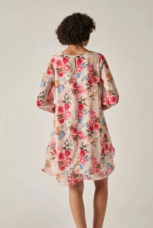 James Lakeland Flower Print Wave Hem Dress