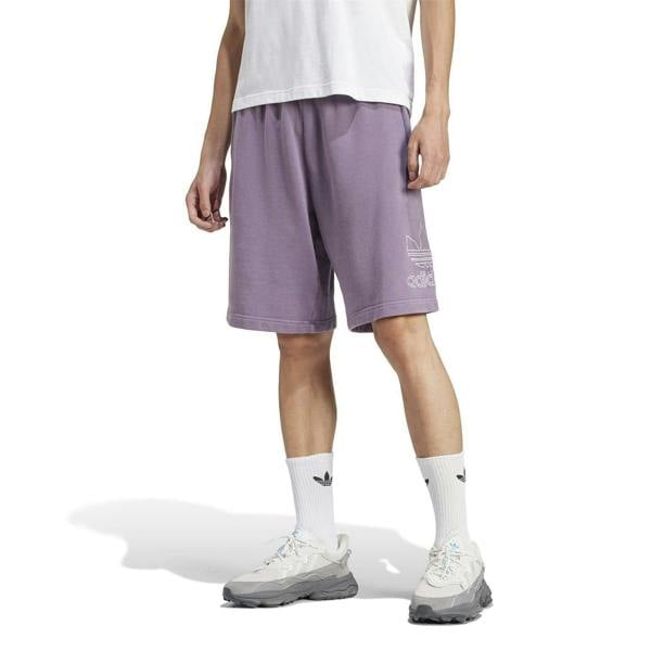 Adidas Mens Fleece Trefoil Sweat Shorts - Purple - 