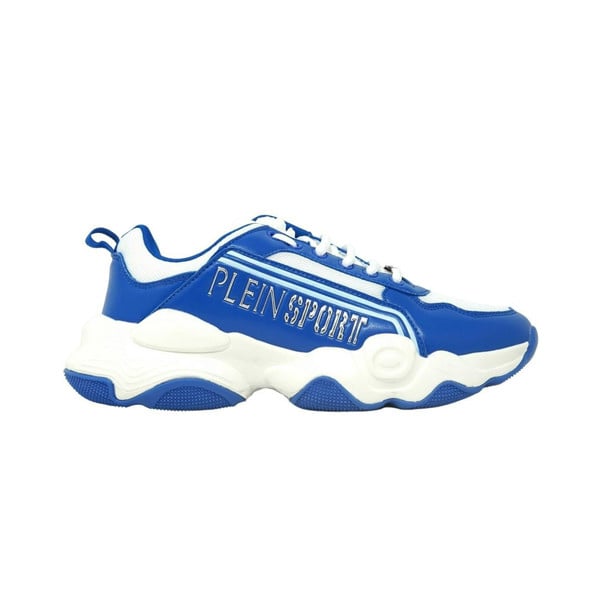 Plein Sport Bold Brand Logo Men's Sneakers - Blue & White