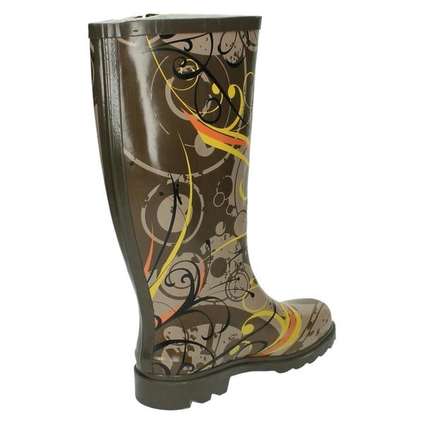 Spot On Ladies Spot On Swirls Design Wellington Boots