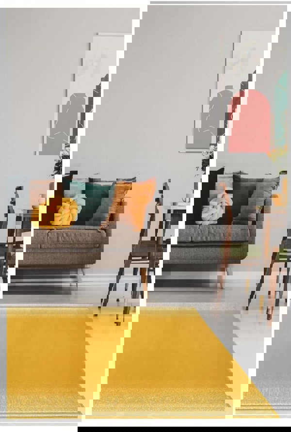 Ombre Design Living Room Rug in Yellow – The Rugs