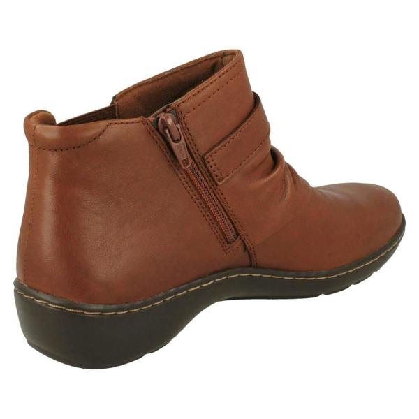 Clarks Ladies Clarks Buckle Detailed Ankle Boots Cora Rouched
