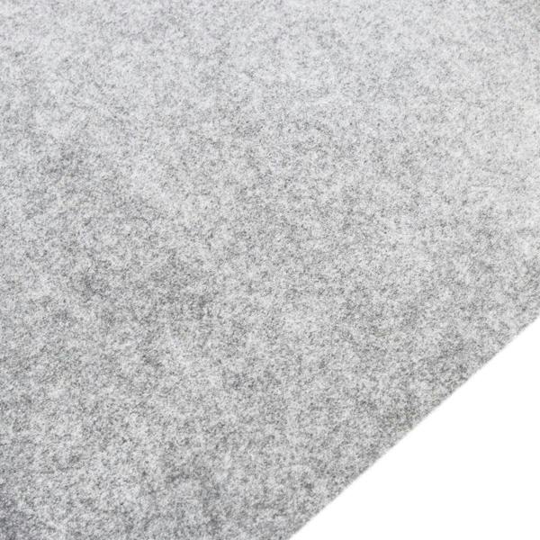 Textured silver van lining material, showcasing a soft, felt-like surface ideal for VW Caddy racking units