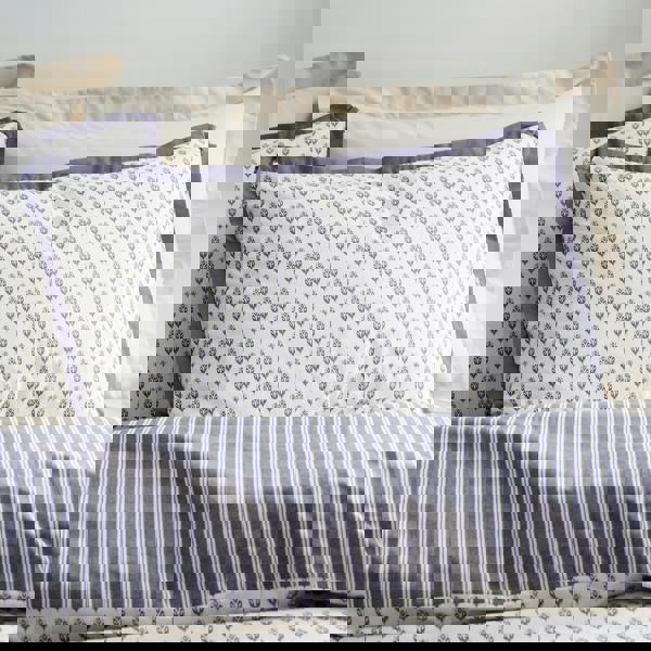 Bianca Amelie 200 Thread Count Cotton Reversible Duvet Cover Set Blue