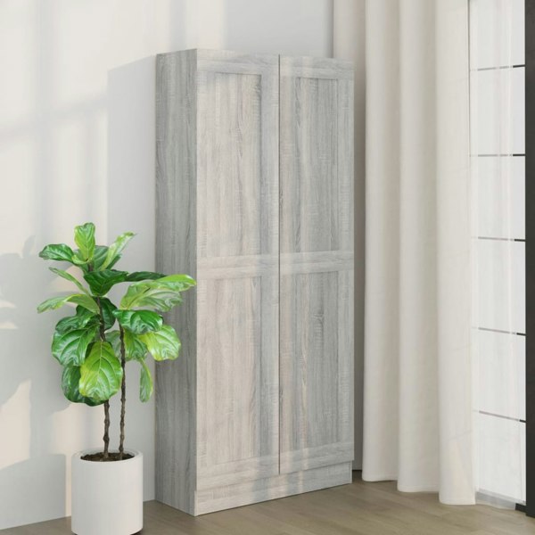 Berkfield Book Cabinet Grey Sonoma 82.5x30.5x185.5 cm Engineered Wood