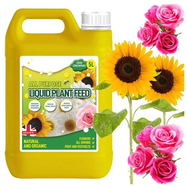  5L All Purpose Concentrated Liquid Plant Feed Promotes Growth & Soil Vitality