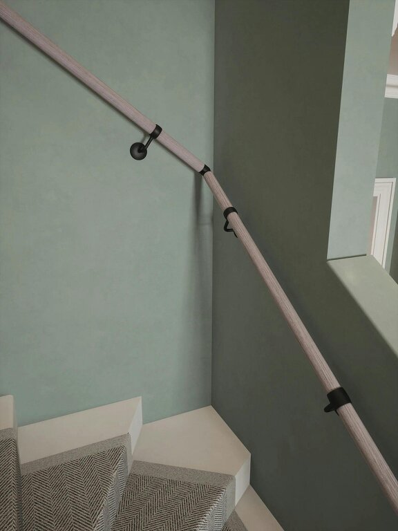Handrails Direct Pattingham Grey Wood Single Winder Handrail