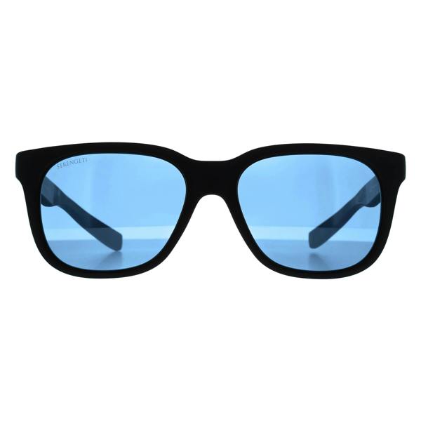 Serengeti Sunglasses Egeo 8679 Sanded Black Blue Rubber Blue Mineral Polarized 555nm