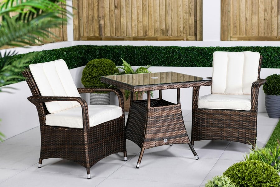 Giardino Arizona Rattan Garden Bistro Set Patio Table and Chairs