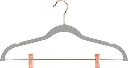 HYGRAD BUILT TO SURVIVE Pack of 12 Velvet Trousers Hangers Velvet Coat Hangers With Clips Velvet Hangers Wardrobe Clip Hangers Space Saving Hangers