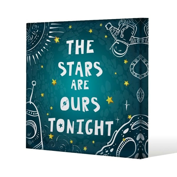 Benjamin Tate Design The Stars are Ours Tonight Slim Style Canvas Print  90x90cm , 15mm Slim Real wood.