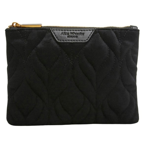 Alice Wheeler Velvet Quilted Makeup Pouch – Compact Cosmetic Bag