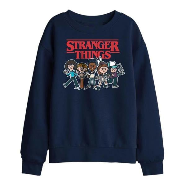 Stranger Things Childrens/Kids Cartoon Group Sweatshirt - Navy - 