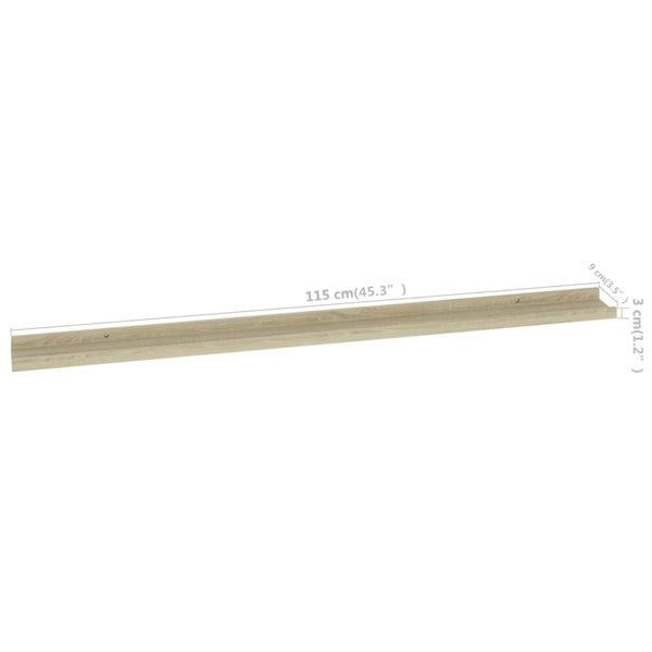Berkfield Wall Shelves 2 pcs Sonoma Oak 115x9x3 cm