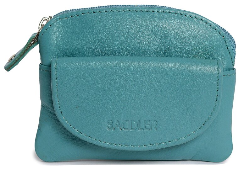SADDLER Compact Leather Zip-Top Coin Purse "Molly" – Handmade by Saddler | RFID Protected & Gift Boxed | With Front Pocket & Interior Key Ring