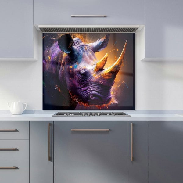 Warren Reed - Designer Golden Rhino Face Splashart Kitchen Splashback