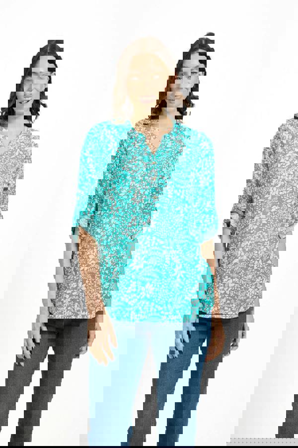 Mudflower Leaf Print Cotton Shirt