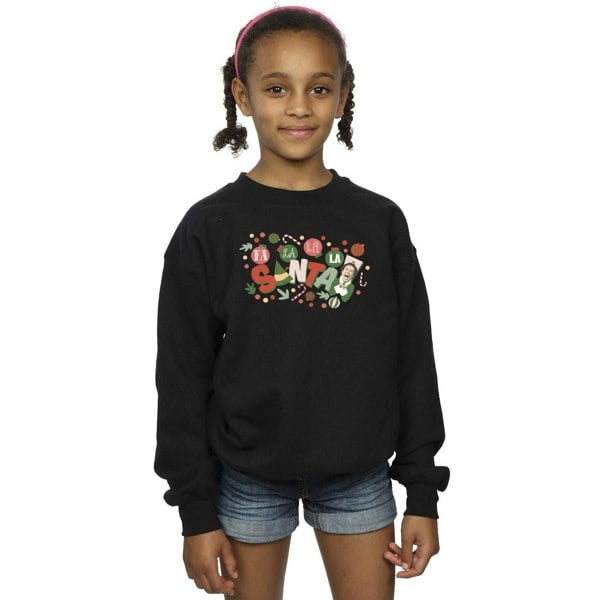 Elf Girls Santa Fa La La Sweatshirt - Black