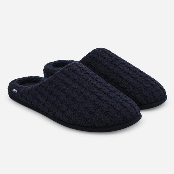 Totes KNITTED MULE SLIPPERS Mules   in  Navy