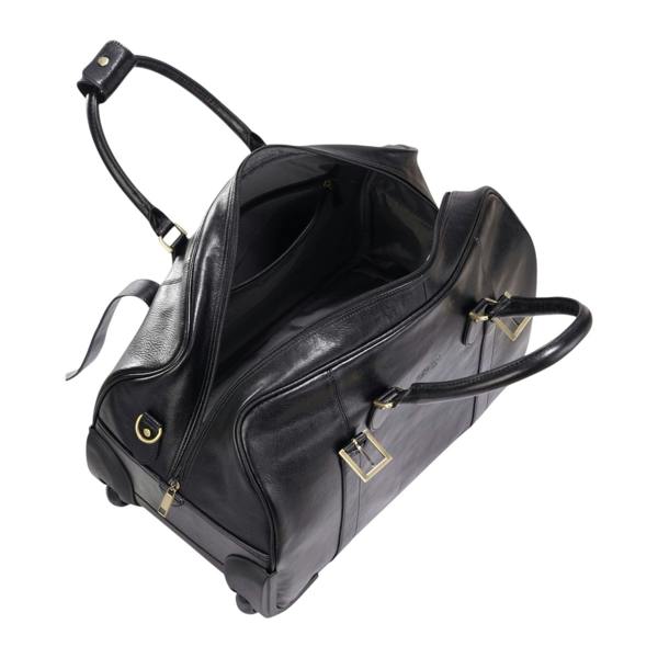 Infinity Leather Genuine Leather Wheeled Holdall Duffle Travel Cabin Bag - Holt