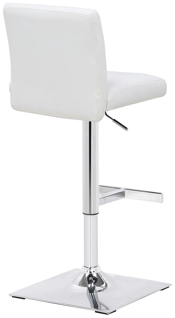 Lamboro Snella Breakfast Bar Stool, Chrome Footrest, Height Adjustable Swivel Gas Lift, Home Bar & Kitchen Faux-Leather Barstool, White