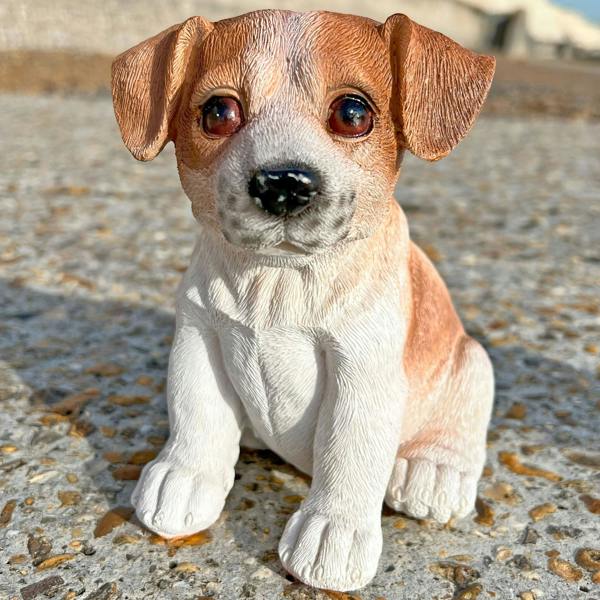 Farmwood Sitting Jack Russell Terrier Puppy Dog Garden Animal Ornament